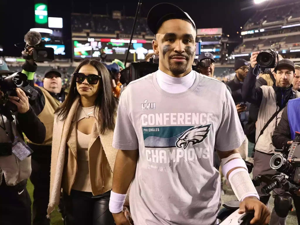 Bry Burrows and Jalen Hurts together after NFL match