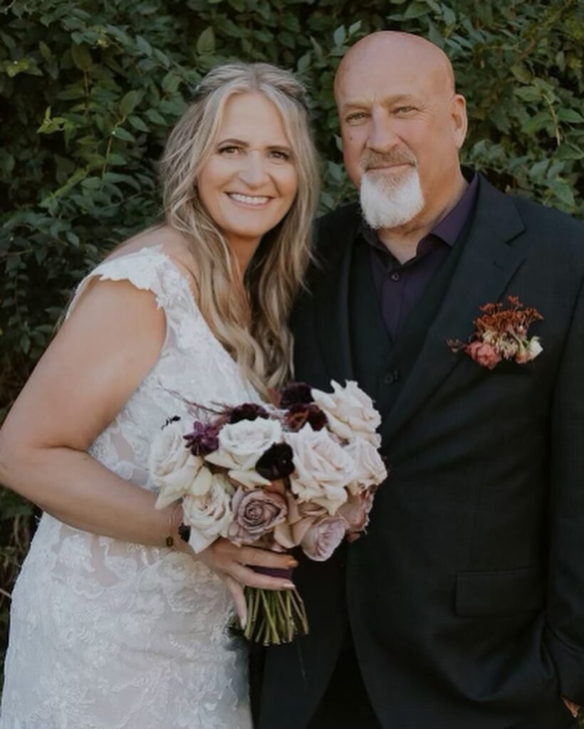 David Woolley marriage photo with Christine Brown