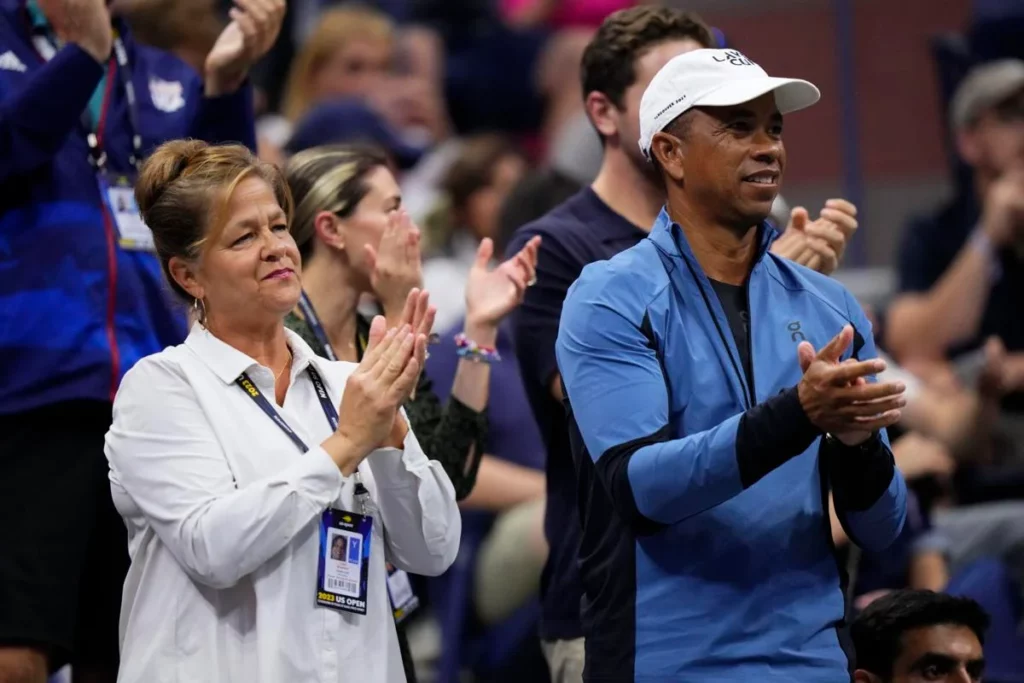 Lisa Witsken Shelton with her husband to watch Ben Shelton tennis match