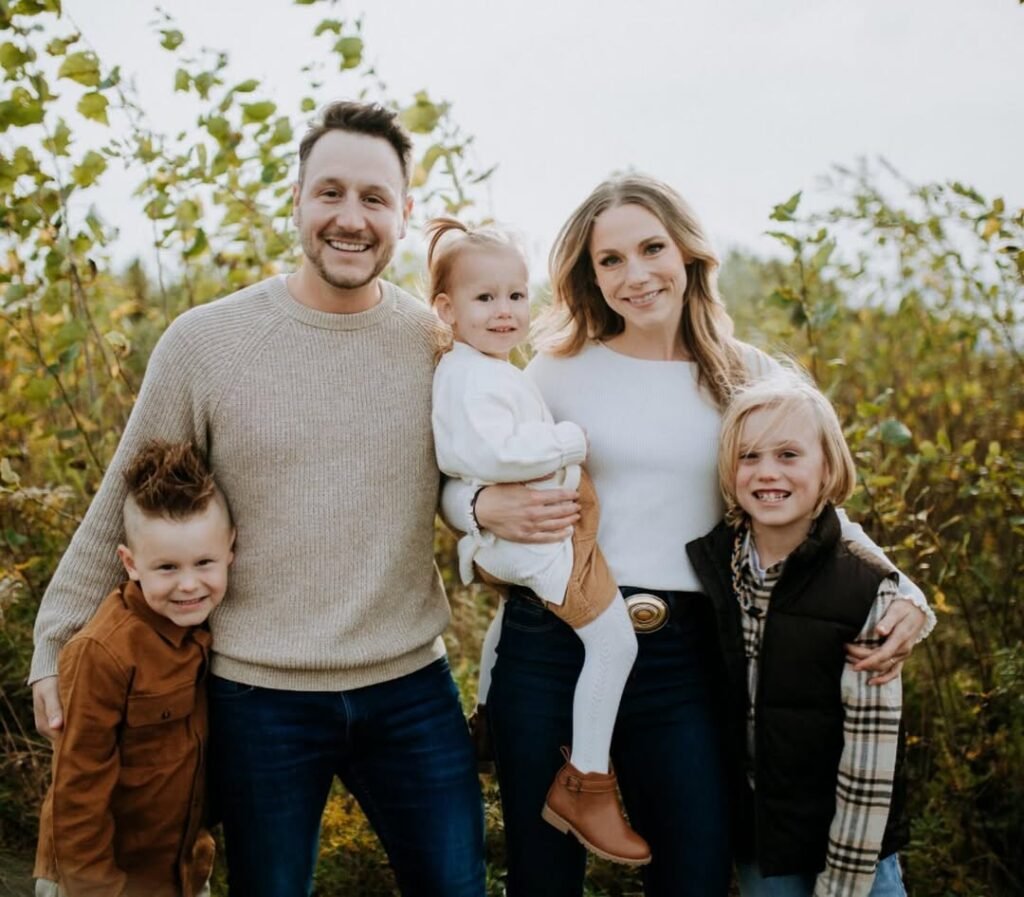 Kelsey Mcewen with her husband and children