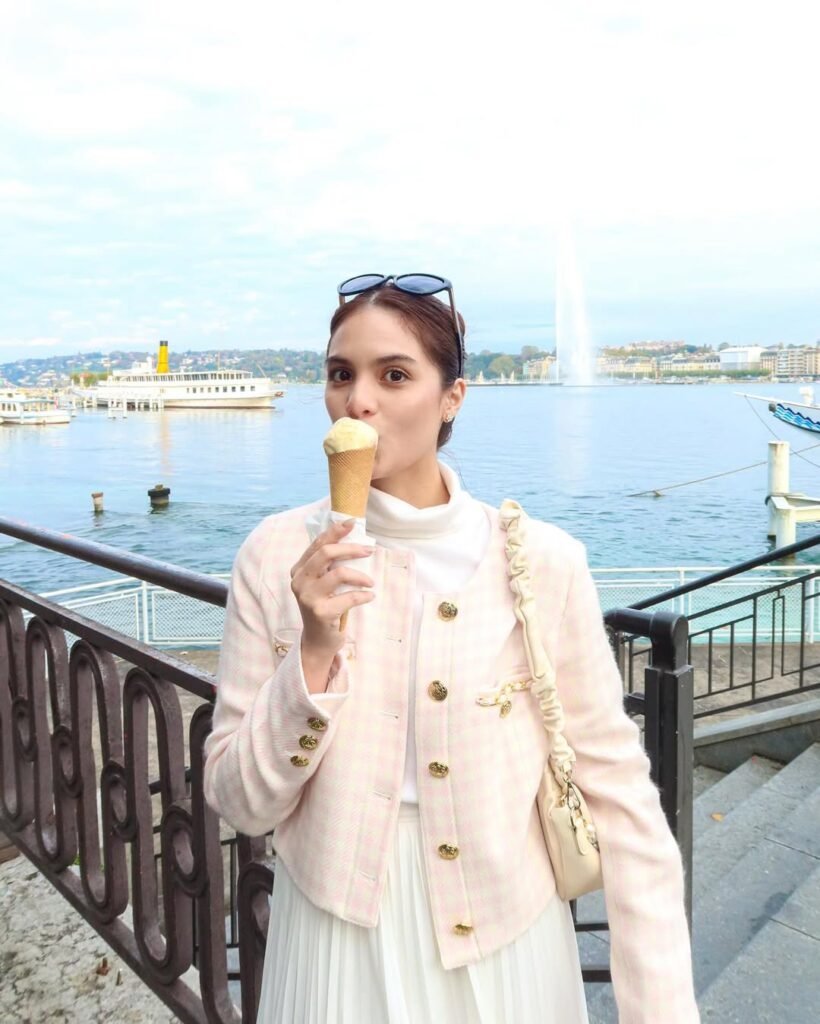 Michelle Vito eats ice cream