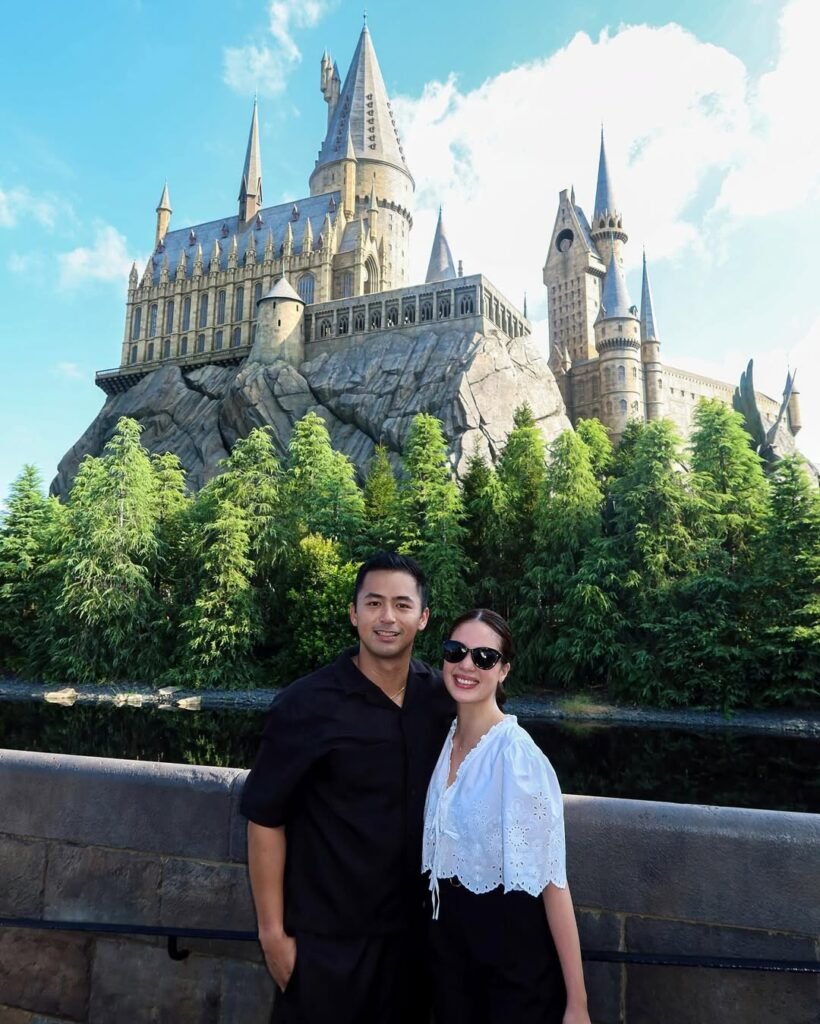 Michelle Vito with her boyfriend on a vacation